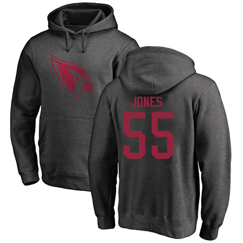 Arizona Cardinals Men Ash Chandler Jones One Color NFL Football #55 Pullover Hoodie Sweatshirts